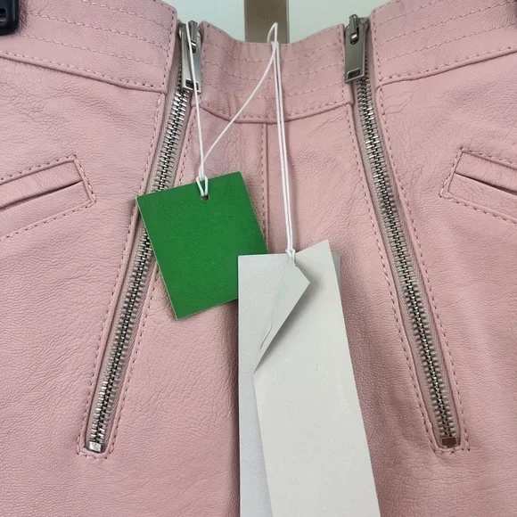 NWT Stella McCartney Pink Faux Leather Shorts - Size 38
